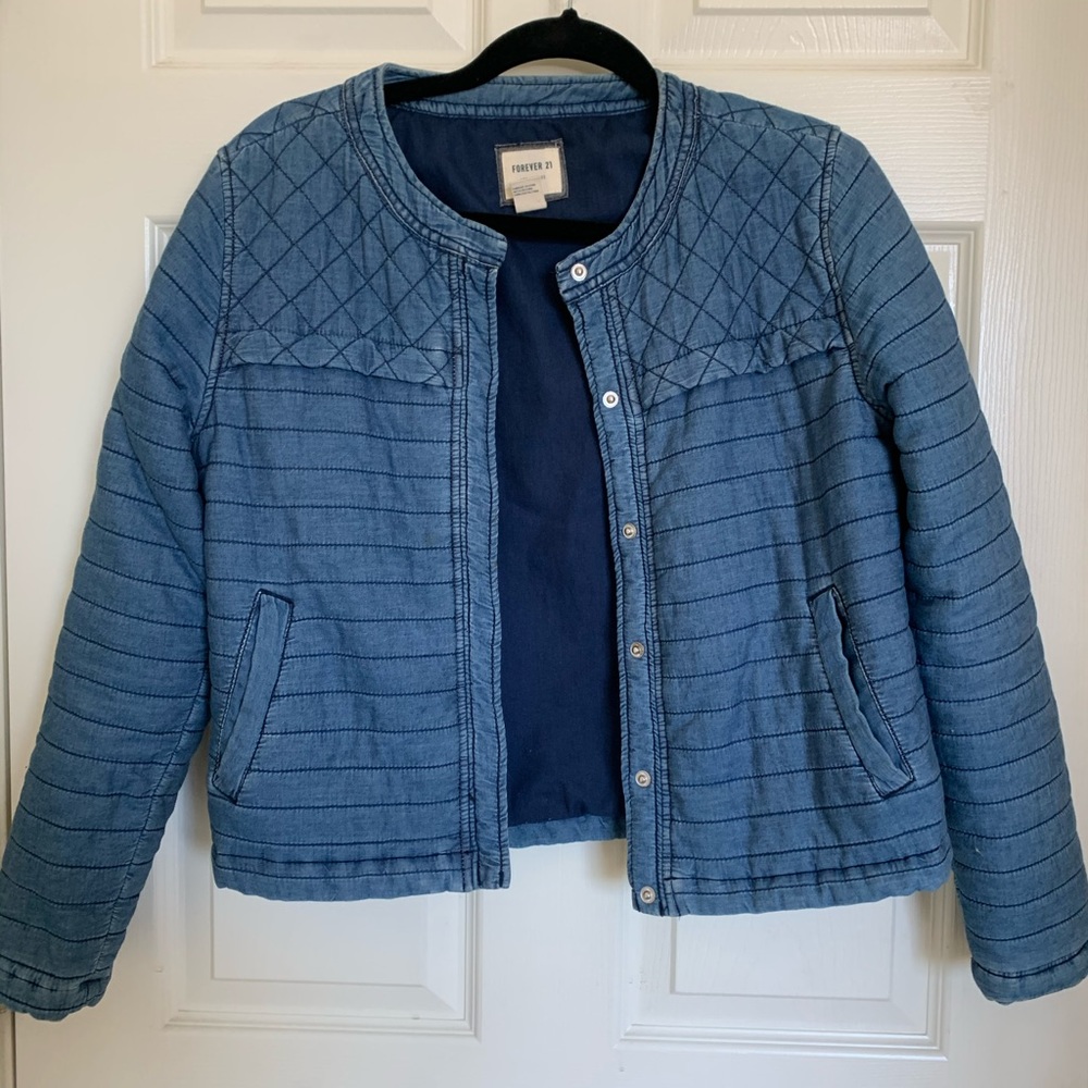 Denim puffer jacket